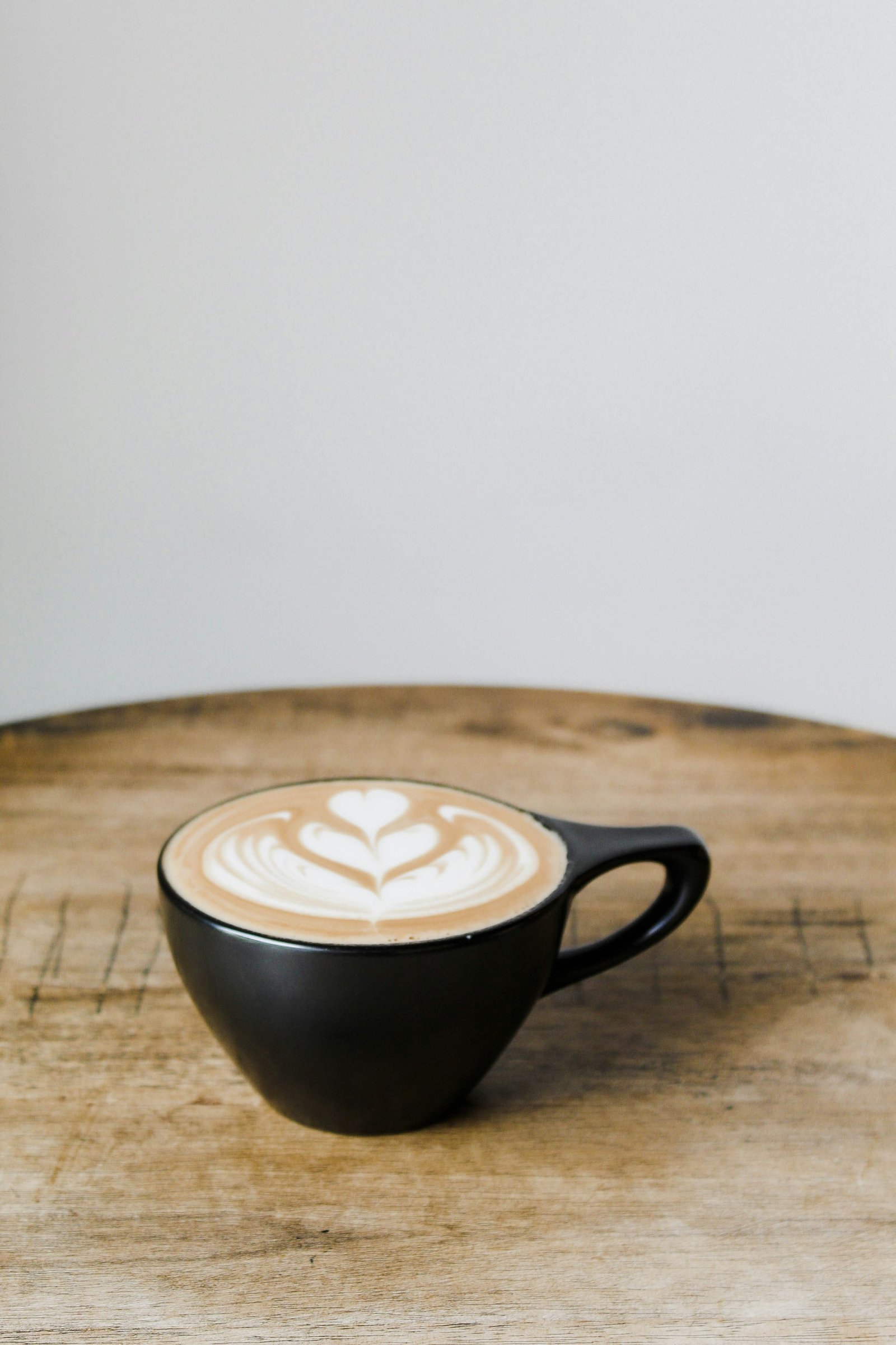 Latte with heart-shaped latte art